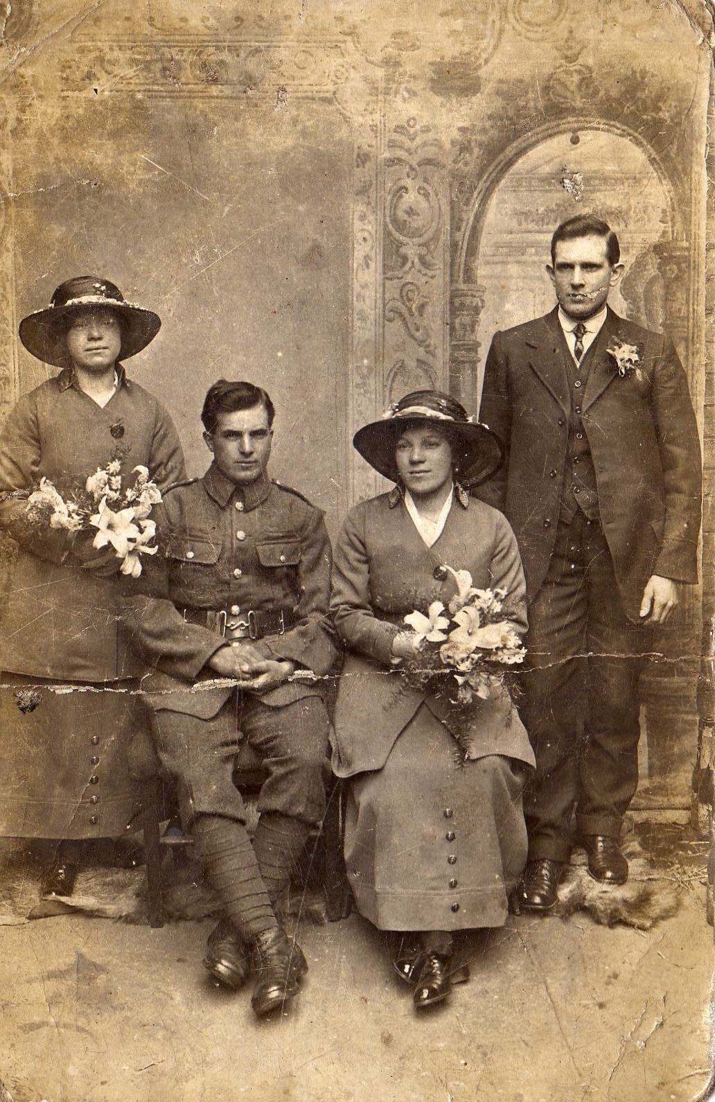 Uncle Henry Lewtas on right unknown wedding group